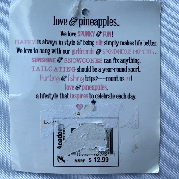 Love & Pineapples Teal and Pink Pineapple Heart Wristlet Clutch - Picture 5 of 5